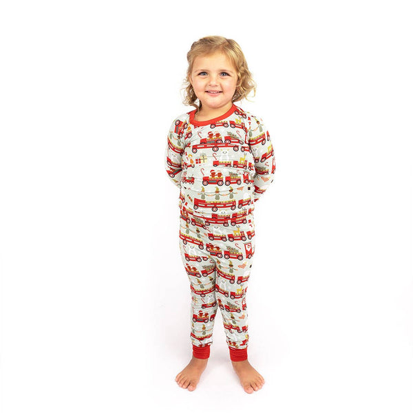 Christmas Train Bamboo Long Sleeve Kids Pajama: 4/5T