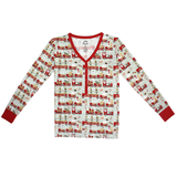 Christmas Train Adult Bamboo Pajama Women's Top: L