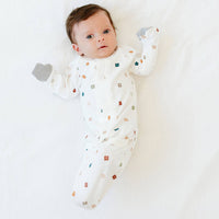 goumikids - Viscose Bamboo + Organic Cotton Convertible Gown-City Blocks: 0-3M