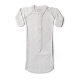 goumikids - Viscose Bamboo + Organic Cotton Convertible Gown- Storm Gray: 3-6M