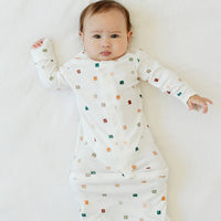goumikids - Viscose Bamboo + Organic Cotton Convertible Gown-City Blocks: 0-3M