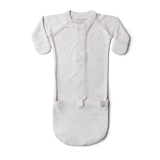 goumikids - Viscose Bamboo + Organic Cotton Convertible Gown- Storm Gray: 3-6M